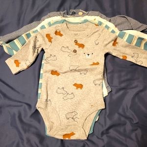 Carters Boys Long Sleeves Bodysuit Size 3Months Package Of 4brand New
